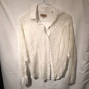 Lace button down shirt